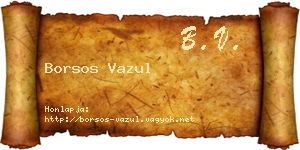 Borsos Vazul névjegykártya